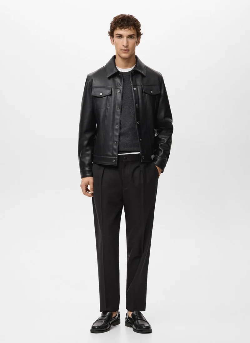 Mango Man  Faux-leather jacket with pockets for Men | Best Price UAE